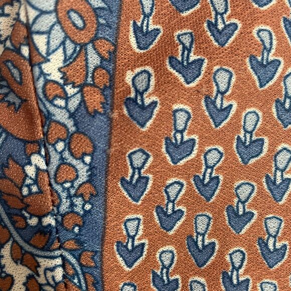 Vintage 70s Top Womens Size Small Blue Floral Boho Peasant Retro Casual Poly Vtg - Picture 11 of 15